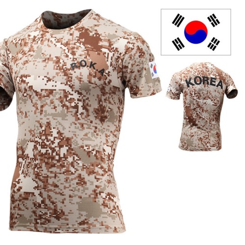 ROKA 사막색 군인 반팔 티셔츠