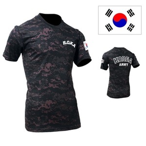 ROKA 군인 반팔 블랙디지털 티셔츠