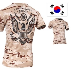 사막색 군인 반팔 독수리 티셔츠
