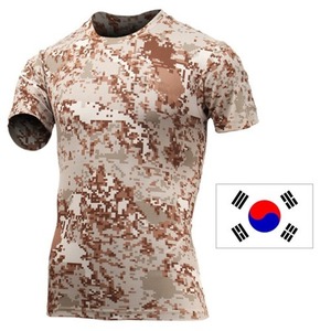 사막색 군인 반팔 티셔츠