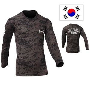 ROKA 군인 블랙디지털 긴팔 티셔츠